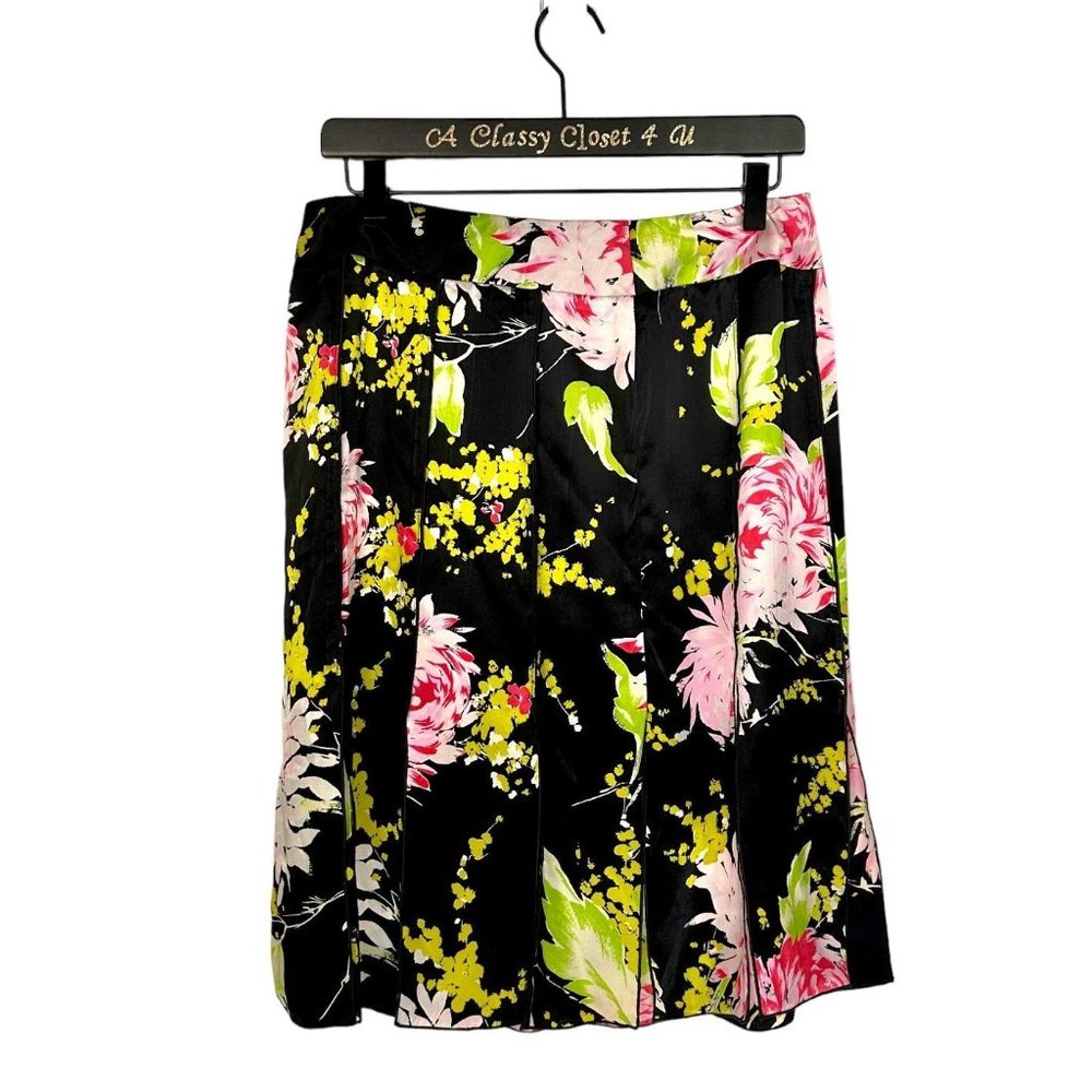 Drama Silk Black Floral Car Wash Skirt 10